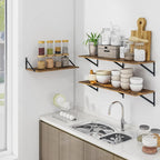 Heimlove Deep Floating Shelves for Wall, 24W x 12D Wood Wall Shelves Set of 2 - Image 5