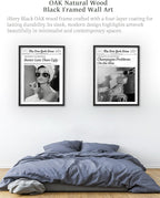 iHery Premium Natural Black OAK Wood 16x20in Audrey Hepburn Trendy Framed Wall - Image 7