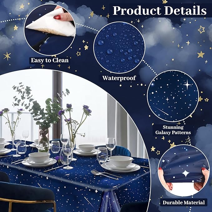 Kochorie 100 Ft X 54 Inch Space Galaxy Tablecloth Roll - Image 3