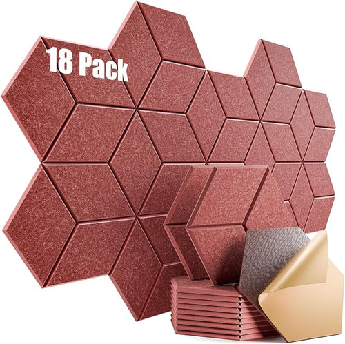 18 Pack Self-Adhesive Acoustic Panels 12" X 10" X 0.4" by Dailycooper