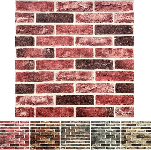 20-Pack 104 Sq.Ft 3D Wall Panels Peel and Stick 3D Faux Brick Wallpaper Peel by YLLYLL