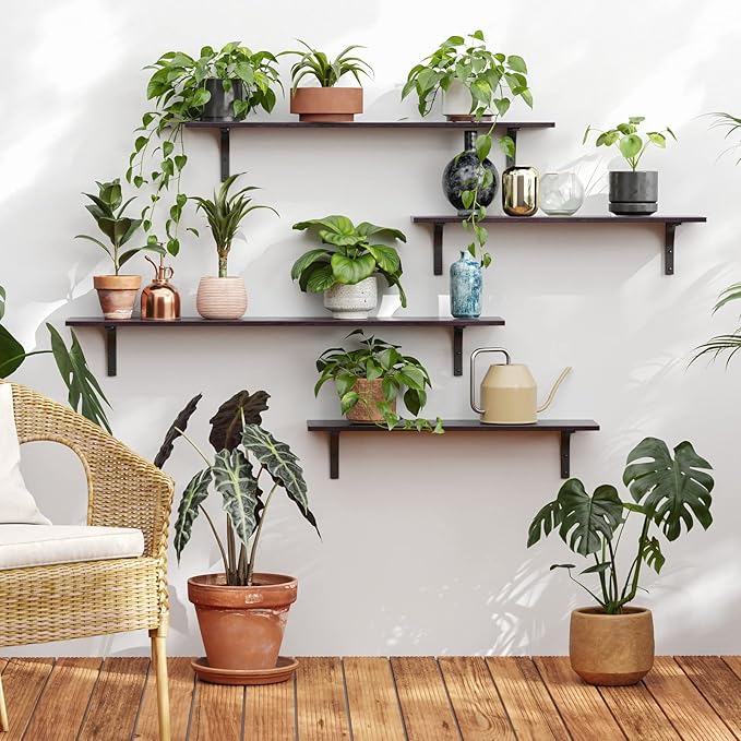 DINZI LVJ Long Wall Shelves, 47.3Inch Wall Mounted Shelves Set of 2, Extra - Image 2
