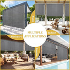 Shade&Beyond Custom Size Outdoor Roller Shades Cordless Patio Roll Up Blinds - Image 8