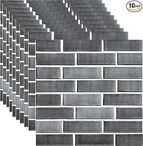 3D Wall Panels Peel and Stick, 3D Brick Wallpaper Peel and Stick, 10 Pack by 3DWallPanelsPeelandStickforInteriorDecoration