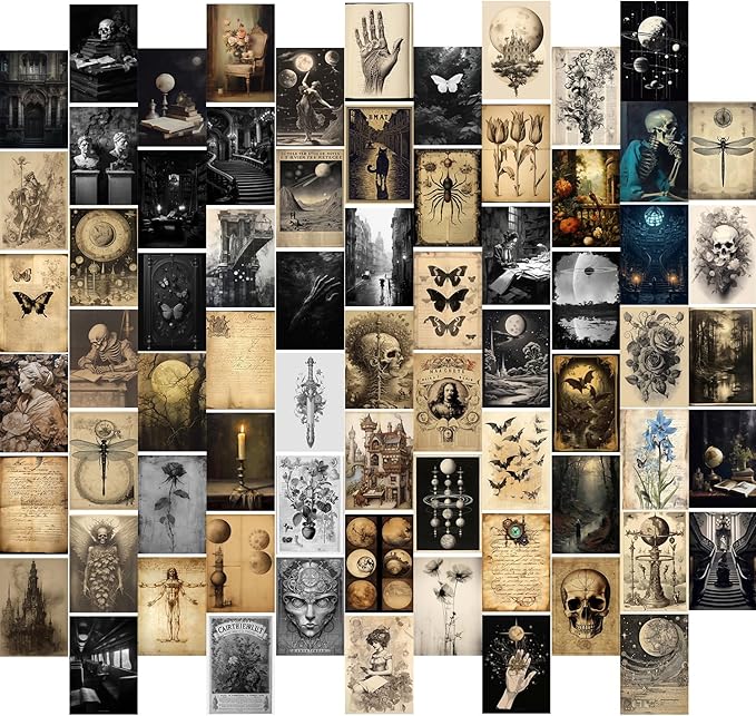 KBKBART 70pcs Dark Academia Wall Collage Kit, Vintage Poster Wall Decor by KBKBART