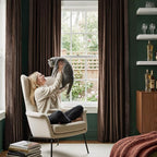 NICETOWN Rod Pocket Embroidered Trim Velvet Curtains, 2 Panels, Velvet Curtains - Image 3