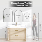 SCWF-GZ 36x24 Arch Mirror Rectangle Full Length Wall Mounted Hanging or Against - Image 5