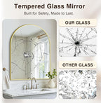Vanity Bathroom Mirror for Wall, Arched Metal Frame for Bedroom, Living Room - Image 5