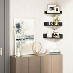 Alsonerbay Black Corner Shelf Wall Mount, Rustic Wood Shelves - Image 2
