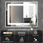 Sweetcrispy 36"x36" Smart Anti-Fog LED Bathroom Mirror - Image 4