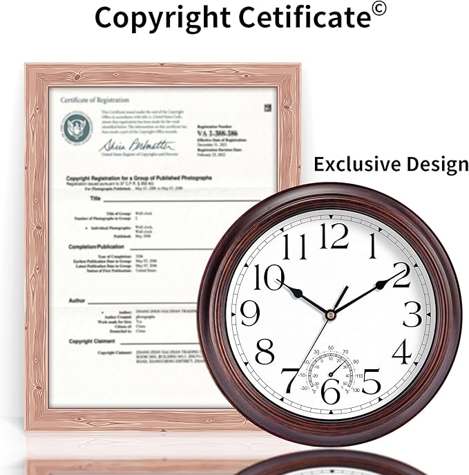 KECYET 10 Inch Outdoor Wall Clock - Image 6