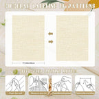 Amiya Grasscloth Cream Wallpaper Peel and Stick Beige Faux Fabric Linen Contact - Image 9