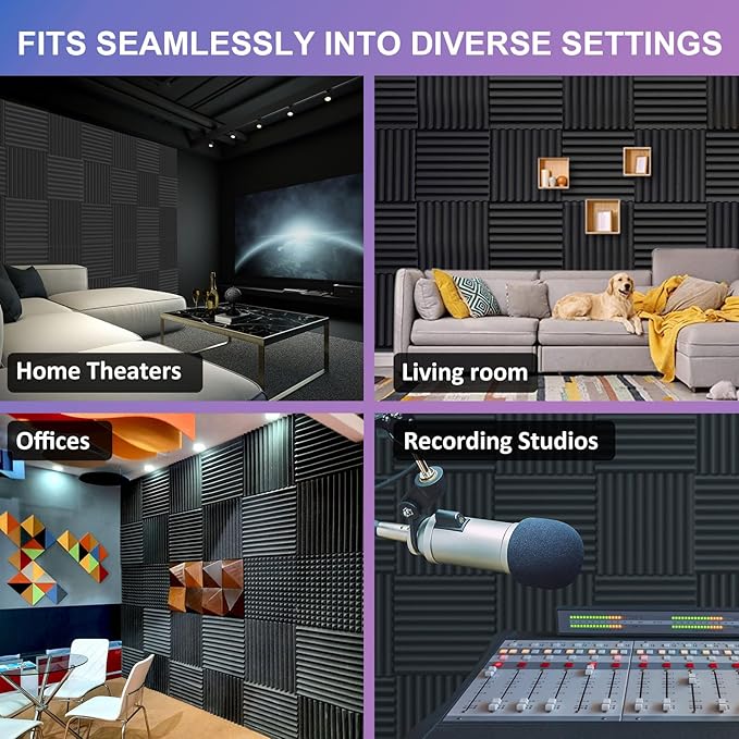 JBER Acoustic Foam Panels, 48 Pack 12x12x1 Inch Upgraded Self-Adhesive - Image 6