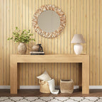 VEELIKE Natural Bamboo Slat Wall Panels Peel and Stick 3D Textured Wood Grain - Image 3