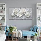 Suconvng Floral Wall Art Living Room Minimalist Painting Aesthetic Wall Decor - Image 3