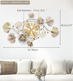 Clocks for Living Room, Large Wall Clock, 3D Silent Wall Clock, Retro Metal - Image 2