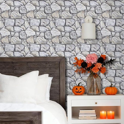 3D Faux Stone Wall Panels Peel and Stick, Stone-Look Textured Wall Sticker - Image 2