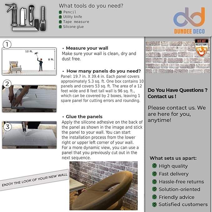 Dundee Deco 3D Wall Panels Faux Brick - Image 7