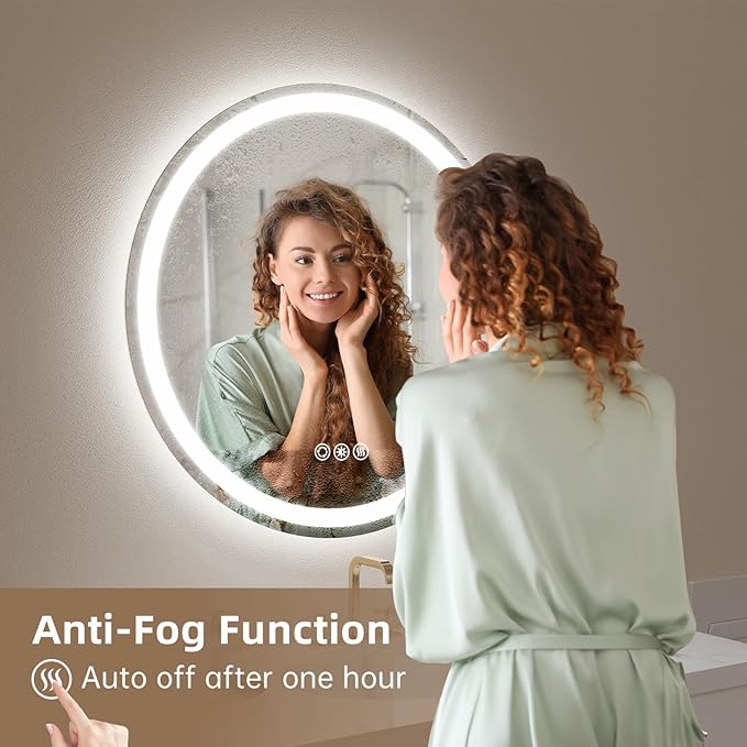 LOVESPEJO 24" Round LED Bathroom Mirror - Image 5