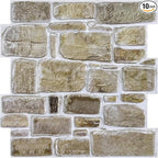 COMSTICKC 3D Faux Stone Peel and Stick Wall Panel, Faux Brick Wall Panels by COMSTICKCDECOR