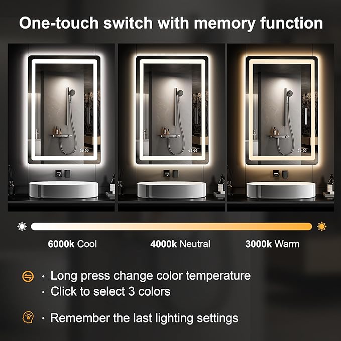 TRAHOME 36"x24" LED Bathroom Vanity Mirror - Image 4