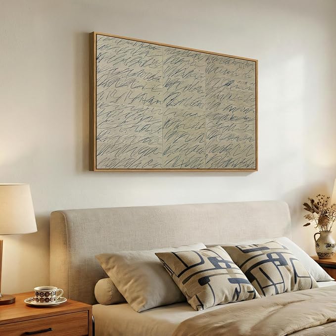 Framed Modern Neutral Beige Abstract Wall Art, Minimalist Canvas Prints - Image 4
