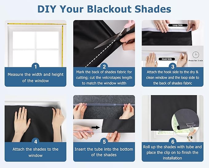 LazBlinds 100% Blackout Cordless Thermal Insulated UV Protection Privacy Curtain - Image 4