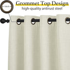 NICETOWN Natural Linen Room Darkening Curtain Valances for, Grommet Faux Linen - Image 3