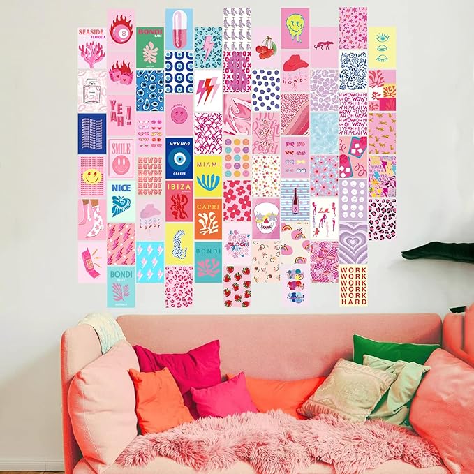 KBKBART 70pcs Preppy Room Decor, Aesthetic Pictures, Cute Trendy Pink Photo - Image 8