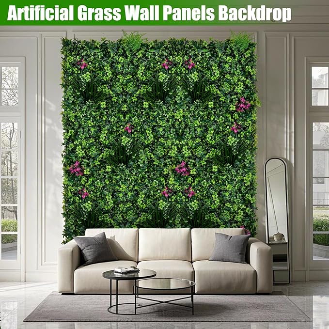 Artificial Grass Wall Panels, UV-Anti Fake Greenery Plant Boxwood Panels - Image 6