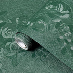 Dark Green Wallpaper Embossed Floral Peel and Stick Wallpaper 118inL78.7inW by VisitTheLativo