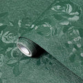 Dark Green Wallpaper Embossed Floral Peel and Stick Wallpaper 197inL78.7inW by VisitTheLativo