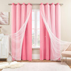 XiDi Pink Curtains for Bedroom, Girls Room Blackout Curtains, Kids Room - Image 8
