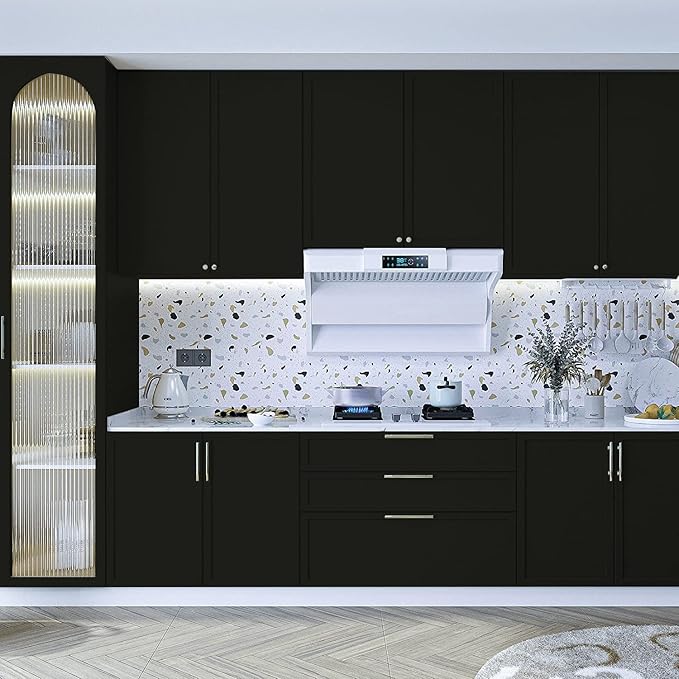 Yancorp 24"x394"/32.8'ft Matte Black Peel and Stick Wallpaper Removable Contact - Image 5