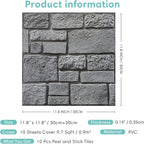 Commomy 3D Faux Stone Peel and Stick Wall Tiles - Image 6