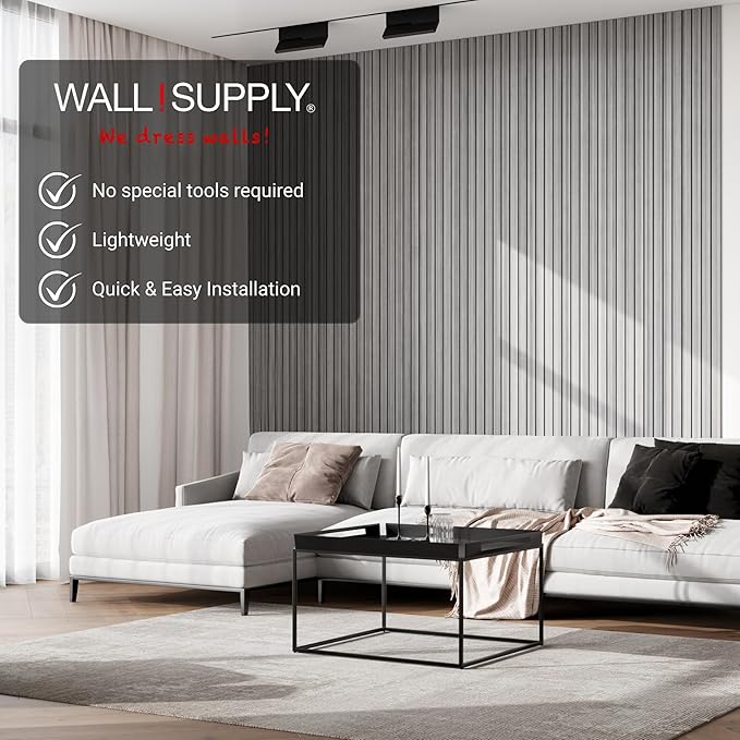 Wall!Supply Ultralight Linari Modern Grey EPS Foam Faux Wood 3D Wall Panels - Image 3