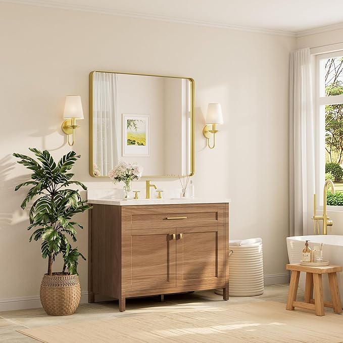 TETOTE 42 x 36 Inch Gold Mirror - Image 2