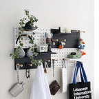 Wooden Pegboard Accessories Set: Modular Wall Hooks & Shelf - Image 7