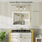 40x32 Inch White Bathroom Mirror - Image 2
