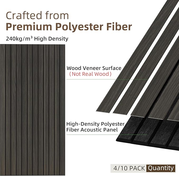 TO-TH Wood-Look Acoustic Wall Panels, 10 Pack 47.2” x 23.6” Acoustic Panels - Image 2