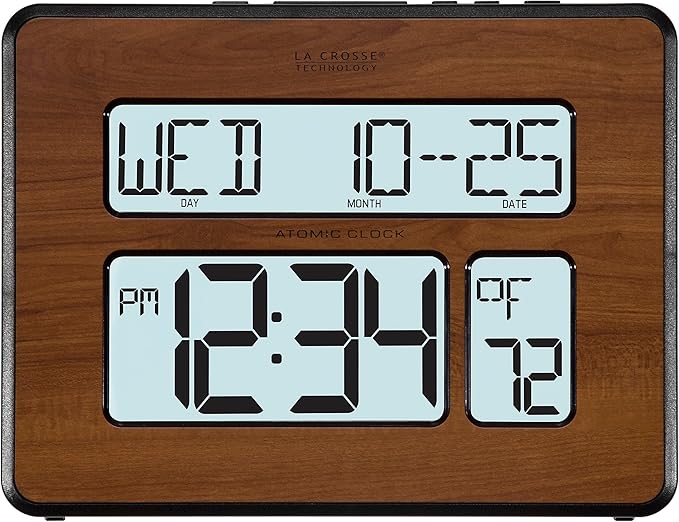 La Crosse Technology 513-1419BL-WA-INT Atomic Large Full Digital Calendar Clock - Image 3