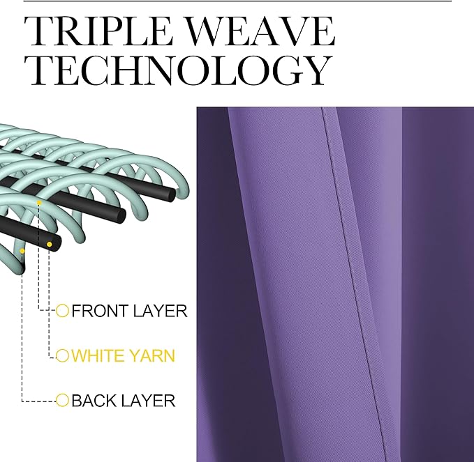 NICETOWN RV Blackout Curtains for Camper Windows, Lilac Purple, Short Blackout - Image 3