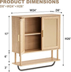INNOD Rattan Bathroom Wall Cabinet - Image 2