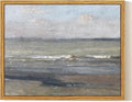 InSimSea Framed Canvas Wall Art, Vintage Coastal Landscape Painting, Rustic by InSimSeaArt