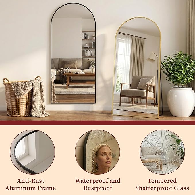Suidia 82"x44" Arched Full Length Mirror - Image 6