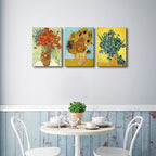 Wieco Art 3 Panels Canvas Prints of Vincent Van Gogh Paintings Reproduction Red - Image 4