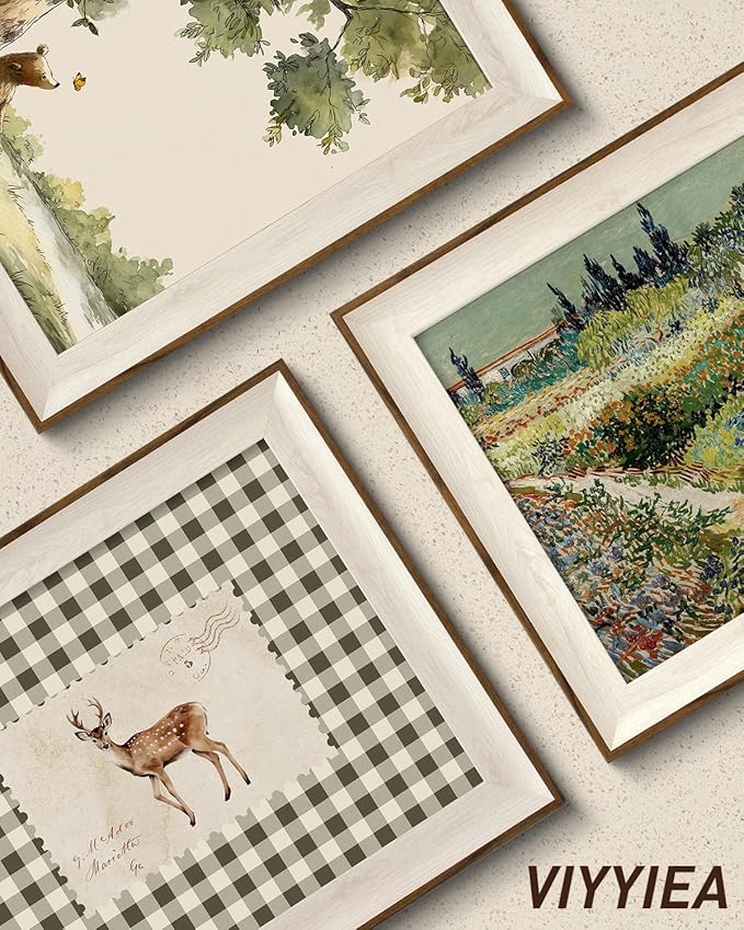 VIYYIEA Framed Wall Art for Living Room, Sika Deer Stamp Canvas Prints - Image 4