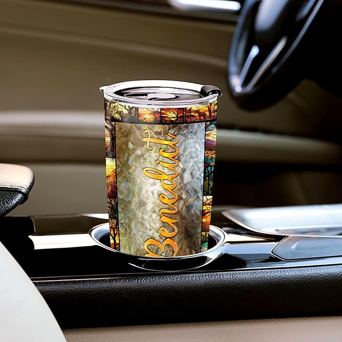 WAZONE Personalized Giraffe Tumbler 20oz 30oz Custom Name Drawing Printed with Lid Travel Mug Stainless Steel Vacuum Insulated Cup Animal Themed Gifts for Woman Mother Friends Giraffes Lover