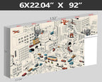 XMPMBM-Cartoon Comics City Nursery Room Fabric Wallpaper Kids Bedroom - Image 4