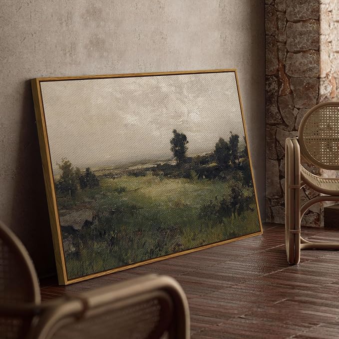 InSimSea Framed Canvas Wall Art Vintage Decor, Framed Vintage Landscape Canvas - Image 4